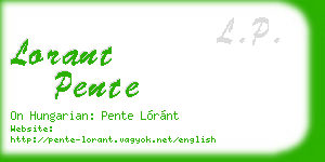 lorant pente business card